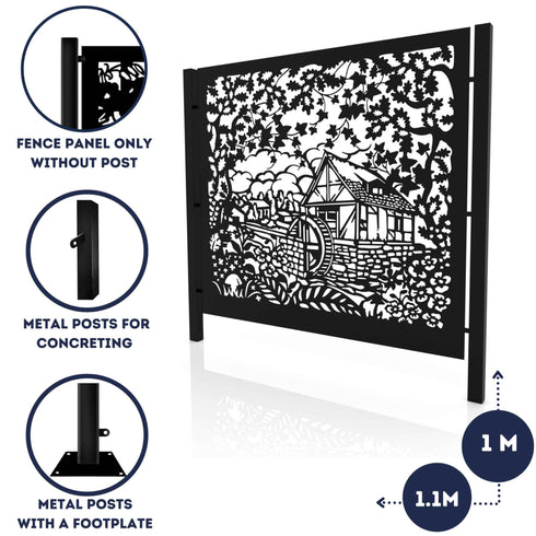 Metal Fence Panels Water Mill Garden Fencing Screens