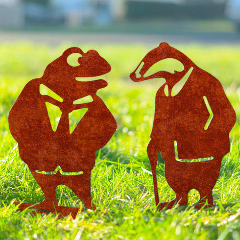 Wind in Willow 2 Figurines Metal Art Garden Ornaments Outdoor Decoration Gifts