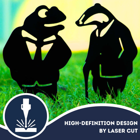 Wind in Willow 2 Figurines Metal Art Garden Ornaments Outdoor Decoration Gifts