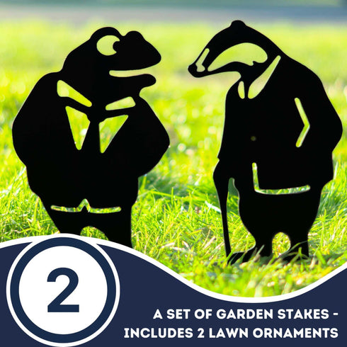 Wind in Willow 2 Figurines Metal Art Garden Ornaments Outdoor Decoration Gifts