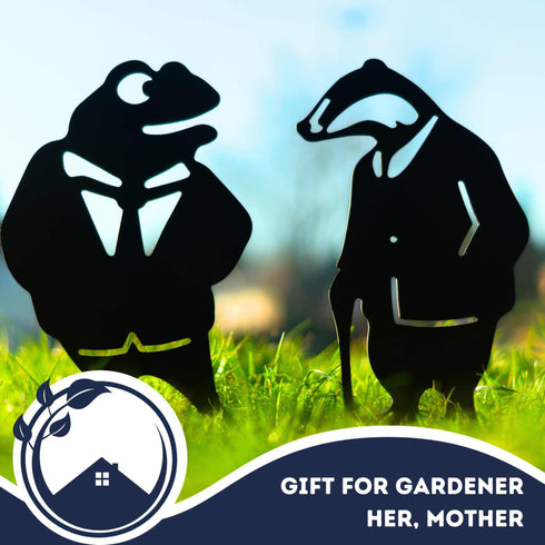 Wind in Willow 2 Figurines Metal Art Garden Ornaments Outdoor Decoration Gifts