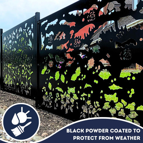 Metal Fence Panels and Posts, Winter Garden Steel Fencing Screens