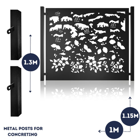Metal Fence Panels and Posts, Winter Garden Steel Fencing Screens