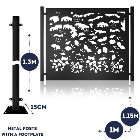 Metal Fence Panels and Posts, Winter Garden Steel Fencing Screens
