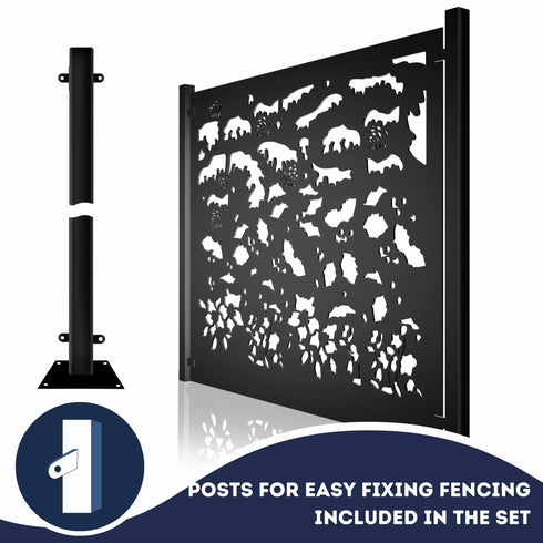 Metal Fence Panels and Posts, Winter Garden Steel Fencing Screens