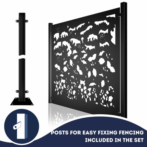 Metal Fence Panels and Posts, Winter Garden Steel Fencing Screens