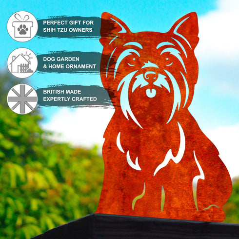 Yorkshire Terrier Metal Statue Garden Ornament Home Decoration Gift for Dog Owner