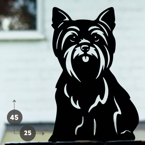Yorkshire Terrier Metal Statue Garden Ornament Home Decoration Gift for Dog Owner