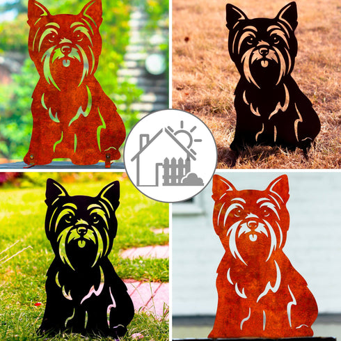 Yorkshire Terrier Metal Statue Garden Ornament Home Decoration Gift for Dog Owner
