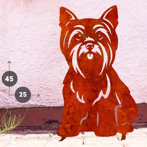 Yorkshire Terrier Metal Statue Garden Ornament Home Decoration Gift for Dog Owner