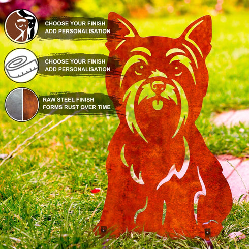 Yorkshire Terrier Metal Statue Garden Ornament Home Decoration Gift for Dog Owner
