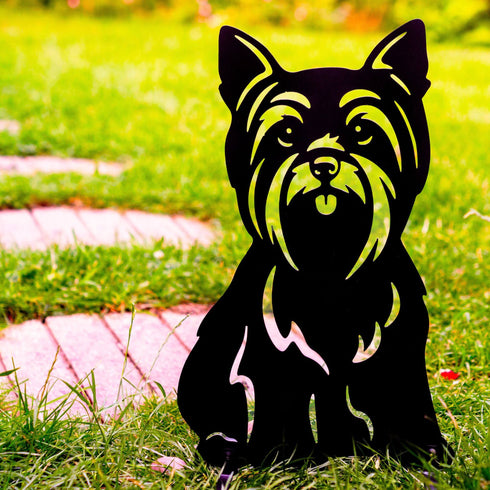Yorkshire Terrier Metal Statue Garden Ornament Home Decoration Gift for Dog Owner