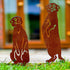Meerkats Garden Ornament Metal Animal Outdoor Decoration Gift for Gardener Mothers Day