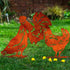 Chickens Garden Ornament Metal Birds Decoration