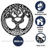 Tree of Life Wall Art Hanging Round Plaque Housewarming Present House Indoor Outdoor Home Decor Garden Ornament Metal Laser Cut Celtic Spiritual Tribal Contemporary Art
