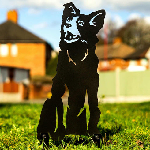 Border Collie Australian Shepherd Sculpture Dog Lover Owner Gift Garden Ornament