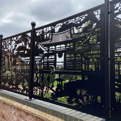 Bespoke Project Japanese Garden - Fencing and Wall Illuminated Panel