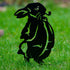 3 Rabbits Garden Stakes Set- Easter Bunny Metal Decor White Rabbit Metal Yard Art Garden Metal Hare Stakes