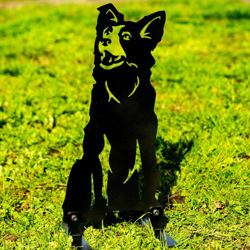 Border Collie Australian Shepherd Sculpture Dog Lover Owner Gift Garden Ornament