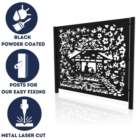 Metal Garden Fence Panels Japanese Fencing Screens Tea Ceremony