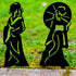 Geishas Garden Ornament Statue, Metal Sculpture for Oriental Japanese Zen Garden, Outdoor Lawn Decoration, Housewarming Gift.