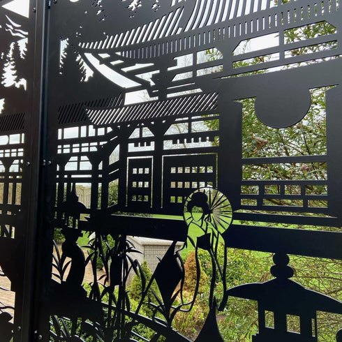 Bespoke Project Japanese Garden - Fencing and Wall Illuminated Panel