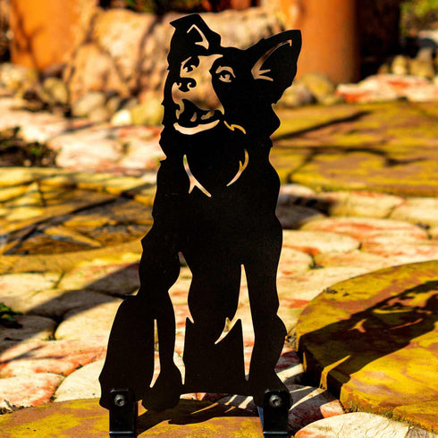 Border Collie Australian Shepherd Sculpture Dog Lover Owner Gift Garden Ornament
