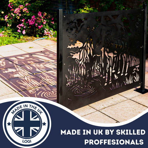 Metal Fence Panels Grazing Horses Garden Fencing Screens