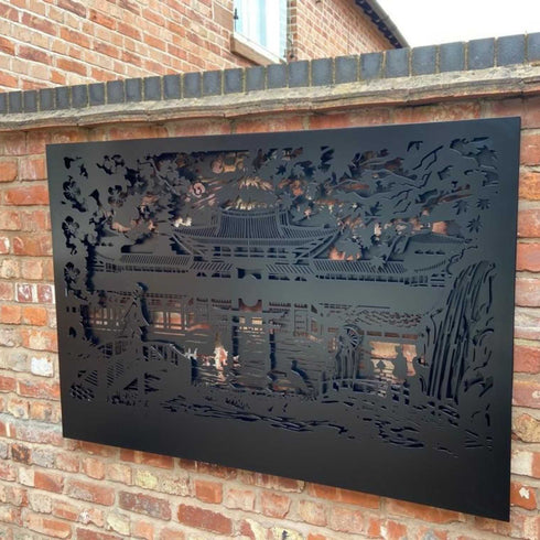 Bespoke Project Japanese Garden - Fencing and Wall Illuminated Panel