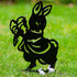 3 Rabbits Garden Stakes Set- Easter Bunny Metal Decor White Rabbit Metal Yard Art Garden Metal Hare Stakes