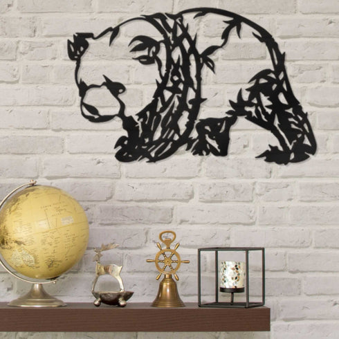 Panda Wall Art Hanging Sign Animal Face Mask Housewarming Present House Indoor Outdoor Home Decor Garden Ornament Feng Shui Oriental Chinese Art