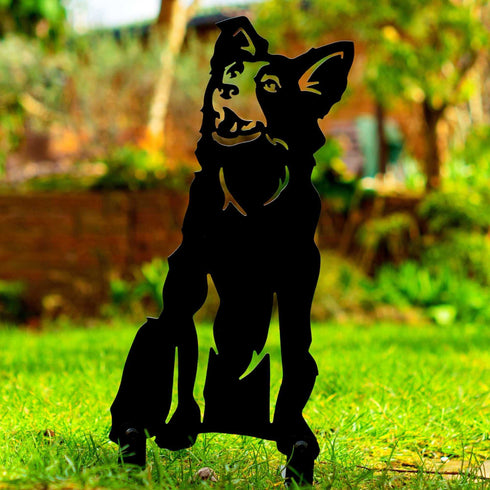 Border Collie Australian Shepherd Sculpture Dog Lover Owner Gift Garden Ornament