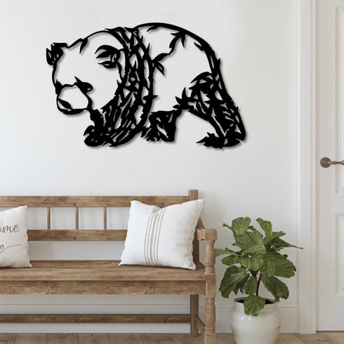Panda Wall Art Hanging Sign Animal Face Mask Housewarming Present House Indoor Outdoor Home Decor Garden Ornament Feng Shui Oriental Chinese Art