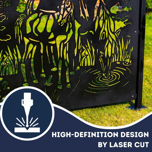 Metal Fence Panels Grazing Horses Garden Fencing Screens