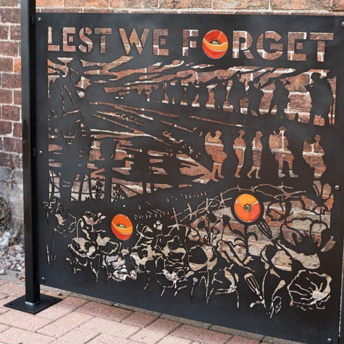 Lest We Forget ( Remembrance Day) Patio screen or Fence panel with Glass inserts
