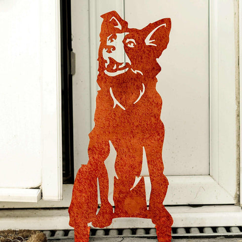 Border Collie Australian Shepherd Sculpture Dog Lover Owner Gift Garden Ornament