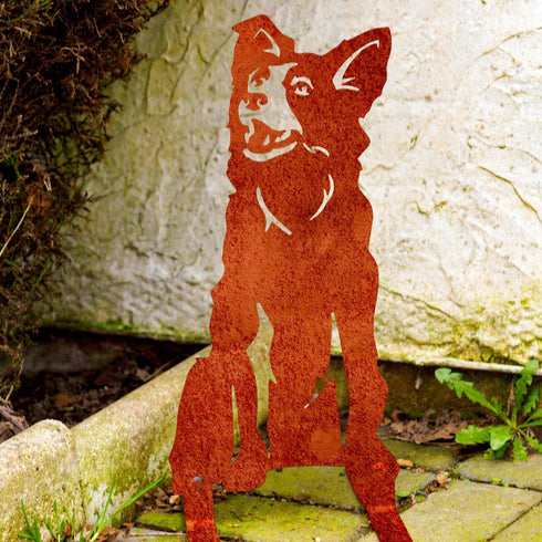 Border Collie Australian Shepherd Sculpture Dog Lover Owner Gift Garden Ornament