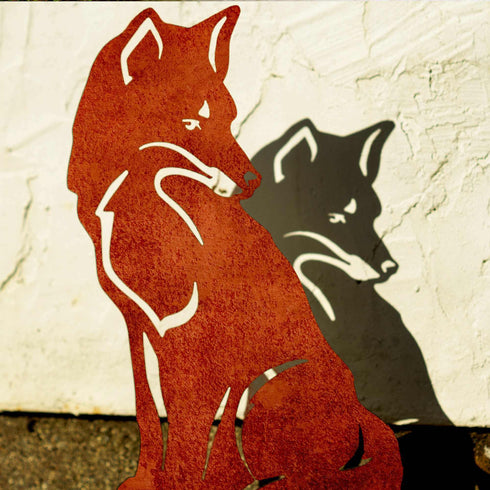 Fox Metal Garden Ornament, Gift for Animal Lover