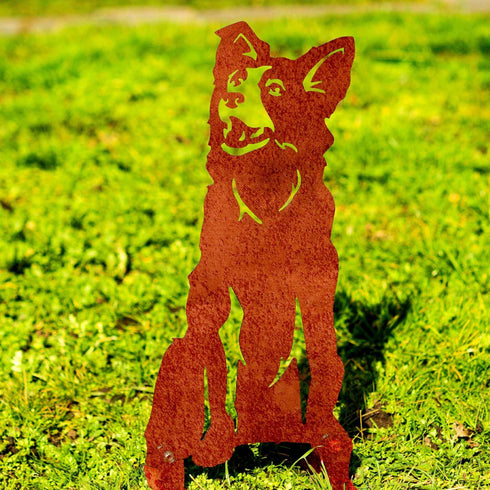 Border Collie Australian Shepherd Sculpture Dog Lover Owner Gift Garden Ornament
