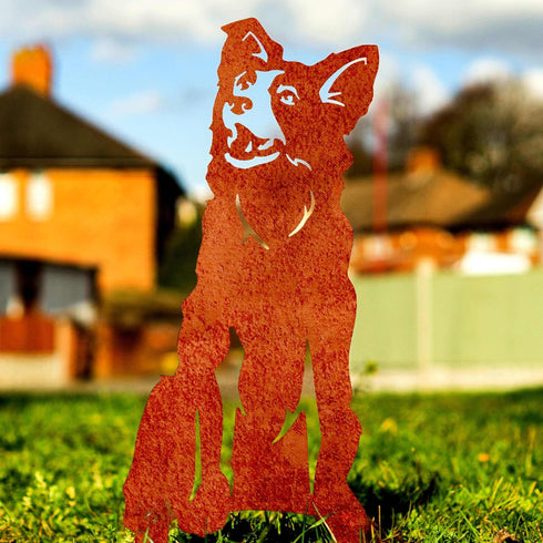 Border Collie Australian Shepherd Sculpture Dog Lover Owner Gift Garden Ornament