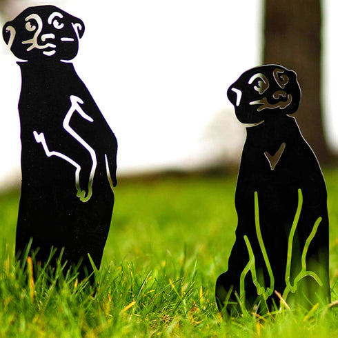 Meerkats Garden Ornament Metal Animal Outdoor Decoration Gift for Gardener Mothers Day