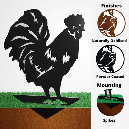 Chickens Garden Ornament Metal Birds Decoration