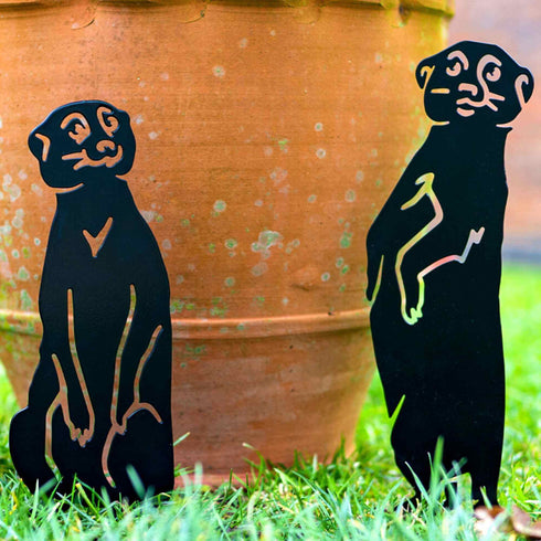 Meerkats Garden Ornament Metal Animal Outdoor Decoration Gift for Gardener Mothers Day