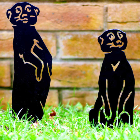 Meerkats Garden Ornament Metal Animal Outdoor Decoration Gift for Gardener Mothers Day