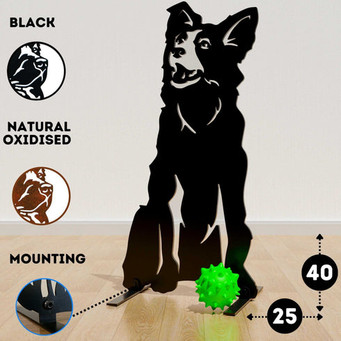 Border Collie Australian Shepherd Sculpture Dog Lover Owner Gift Garden Ornament