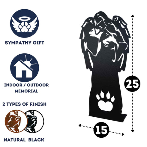 Dog Loss Garden Memorial Statue Angel Figurine Pet Grave Marker Ornament