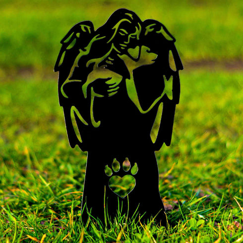 Dog Loss Garden Memorial Statue Angel Figurine Pet Grave Marker Ornament