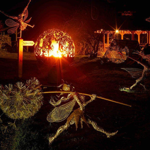 Fantasy Spherical Fire pit at Night