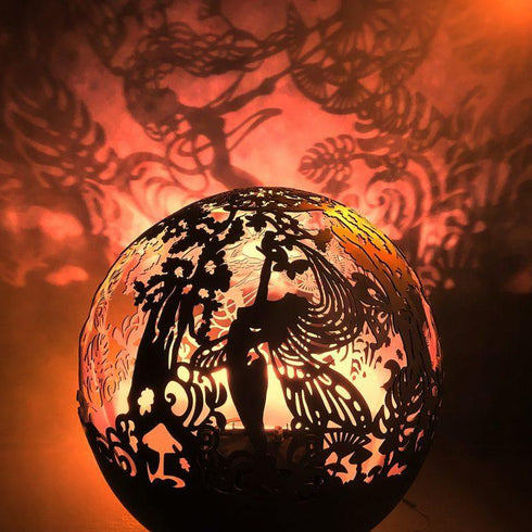 Fantasy Spherical Fire pit at Night
