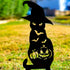 Black Cat Carved Pumpkin Halloween Garden Decoration Sculpture Door Stop